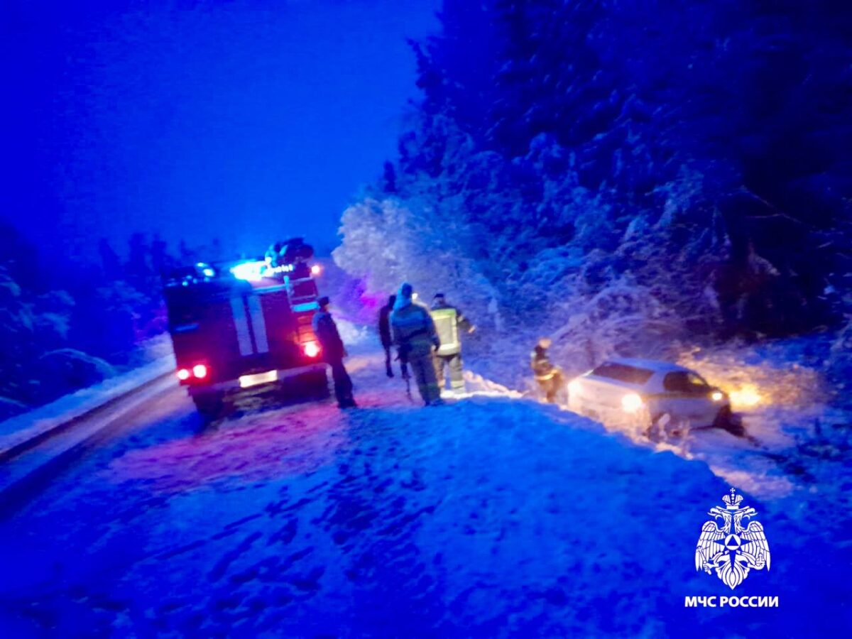 В Тверской области спасатели МЧС достали из машины двоих детей и взрослого