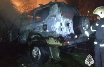 Ночью в Тверской области сгорел внедорожник