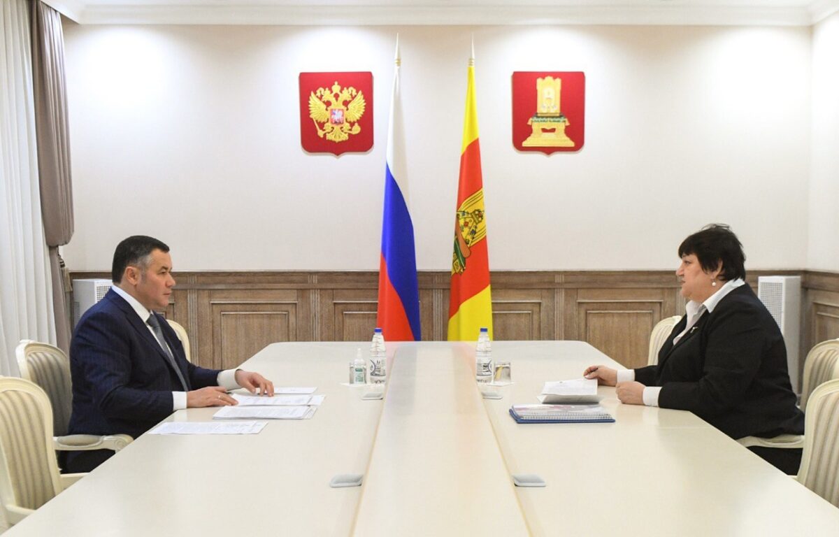 Игорь Руденя провел встречу с главой Лихославльского округа Натальей Виноградовой