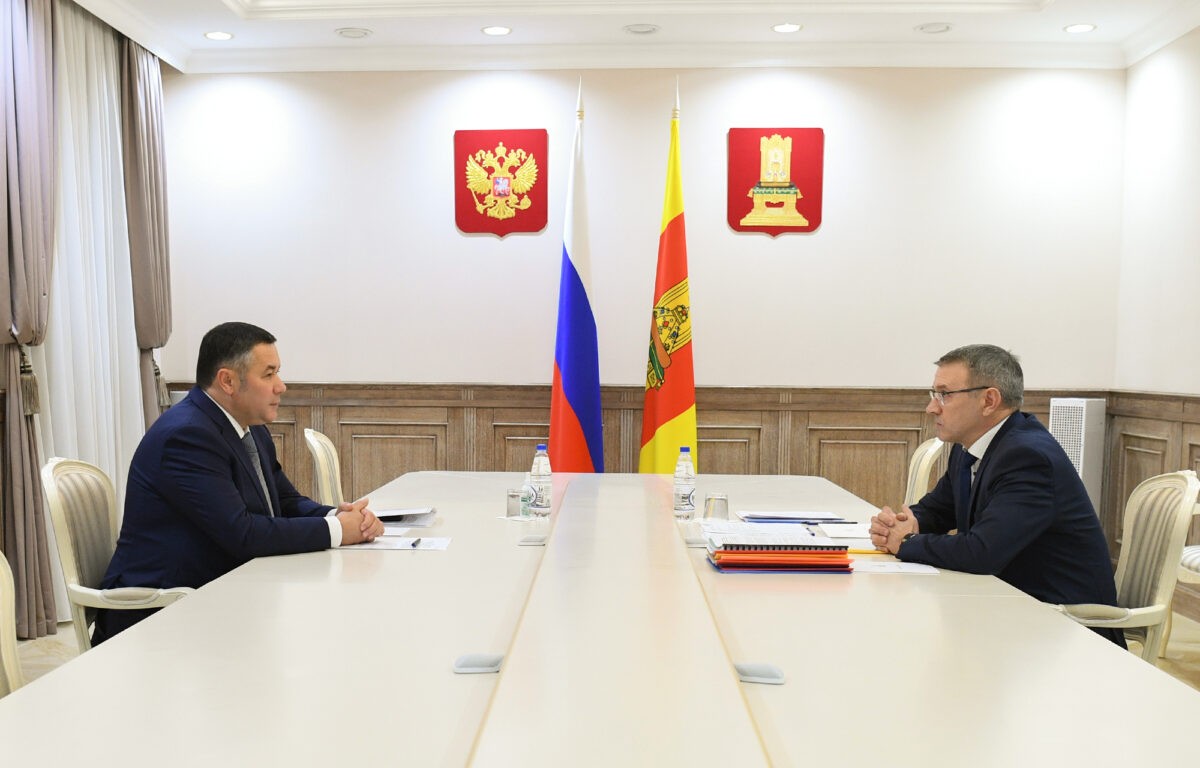 Губернатор Игорь Руденя провёл встречу с главой Бежецкого округа Игорем Павловым