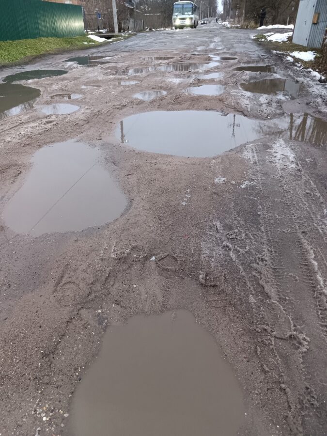 В Тверской области состоящую из ям дорогу назвали "природной красотой"