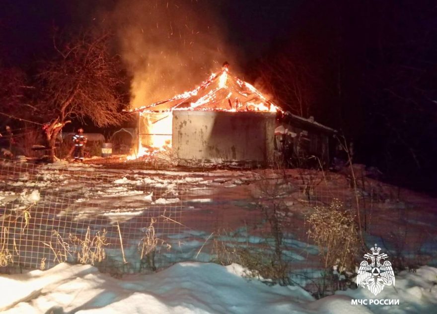 В Тверской области сгорела баня