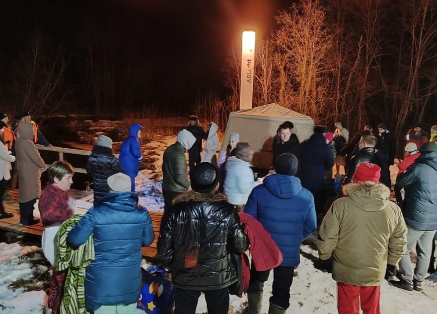 В Лихославльском округе Крещенские купания прошли на реке Малице