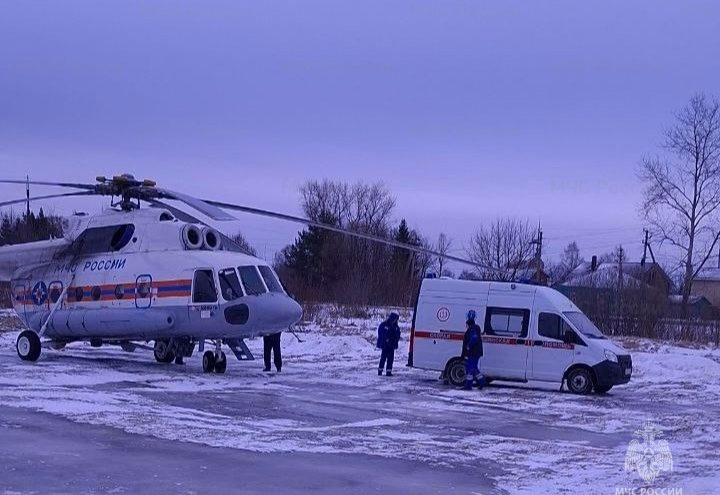 Пациента доставили в Тверь на вертолёте санавиации