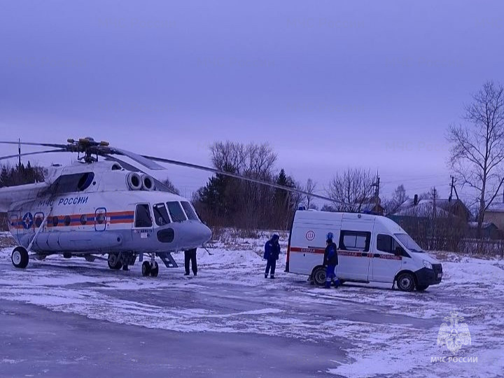 Пациента доставили в Тверь на вертолёте санавиации