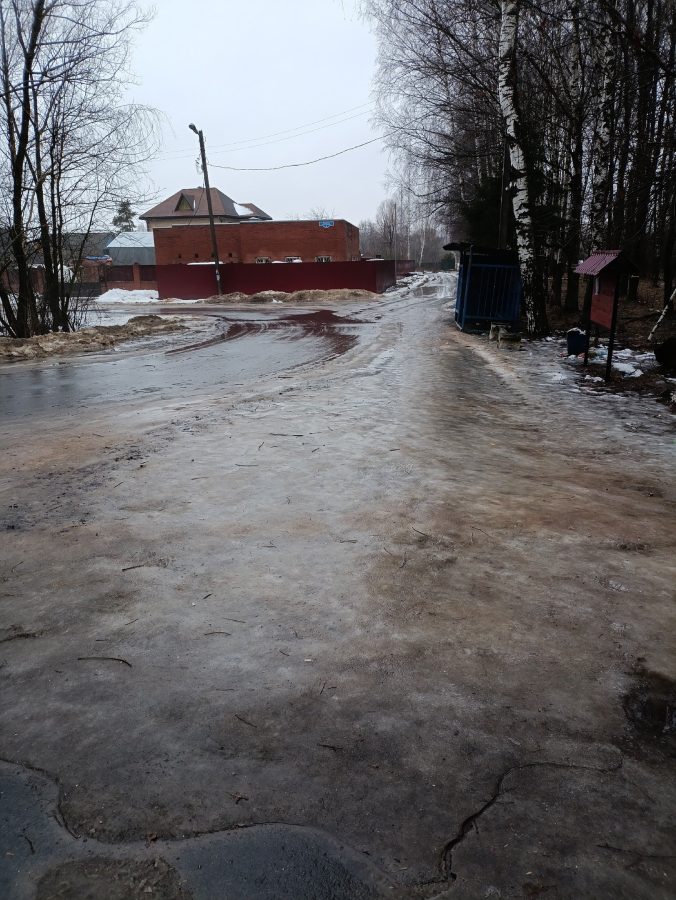 Под Тверью дорогу посыпали в лесу, а не в поселке