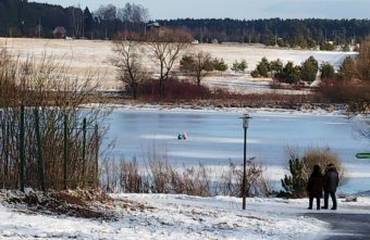В Тверской области маленькие дети переходят речку, рискуя жизнью