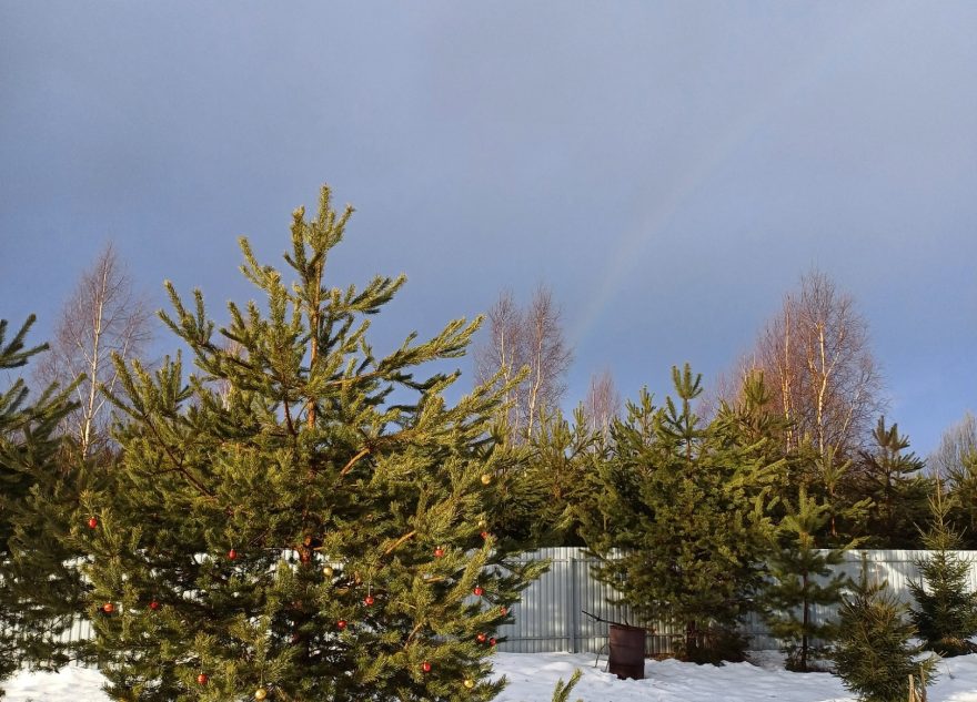 Над Тверской областью в Новый год показалась радуга