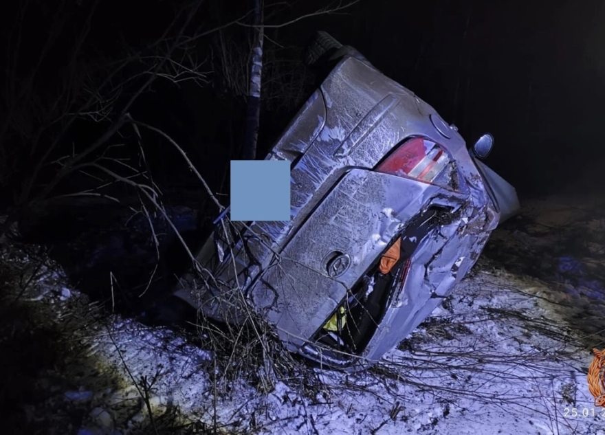 В Тверской области перевернулся Hyundai