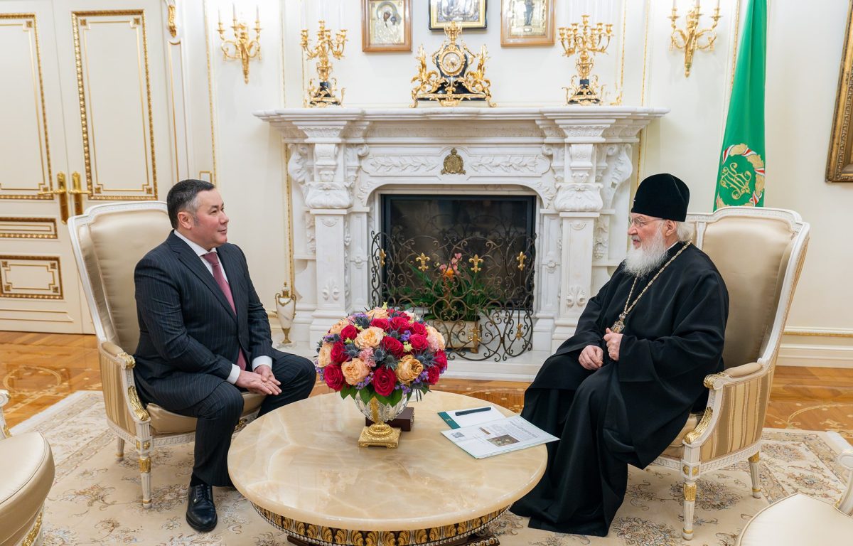 Святейший патриарх Московский и всея Руси Кирилл провёл встречу с губернатором Игорем Руденей