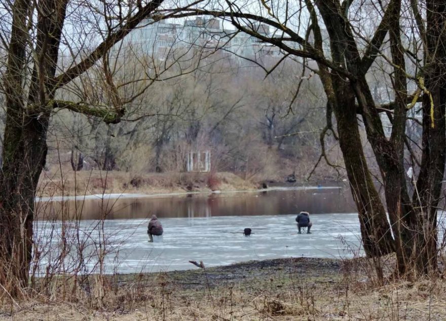 В Тверской области рыбаки устроили рыбалку на выживание