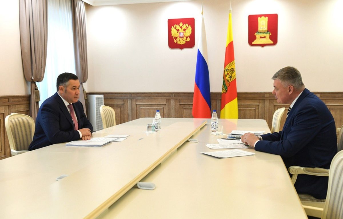 Губернатор Игорь Руденя провел встречу с главой Кимрского округа Андреем Лукьяновым