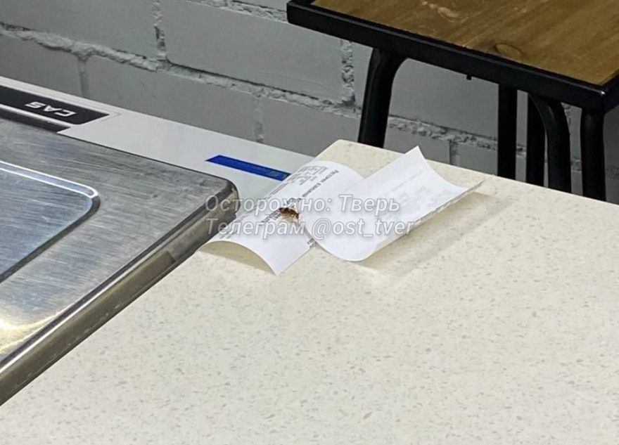 В одном из тверских ресторанов на кассе бегают тараканы