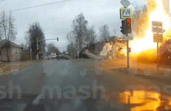 Опубликовано видео взрыва "Газели" в Тверской области