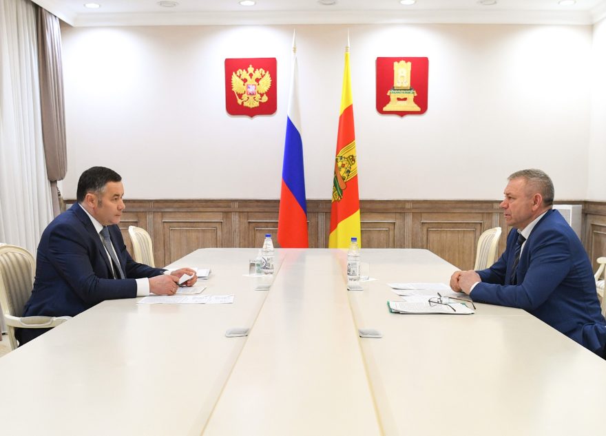 Губернатор Игорь Руденя провел встречу с главой Калязинского округа Константином Ильиным