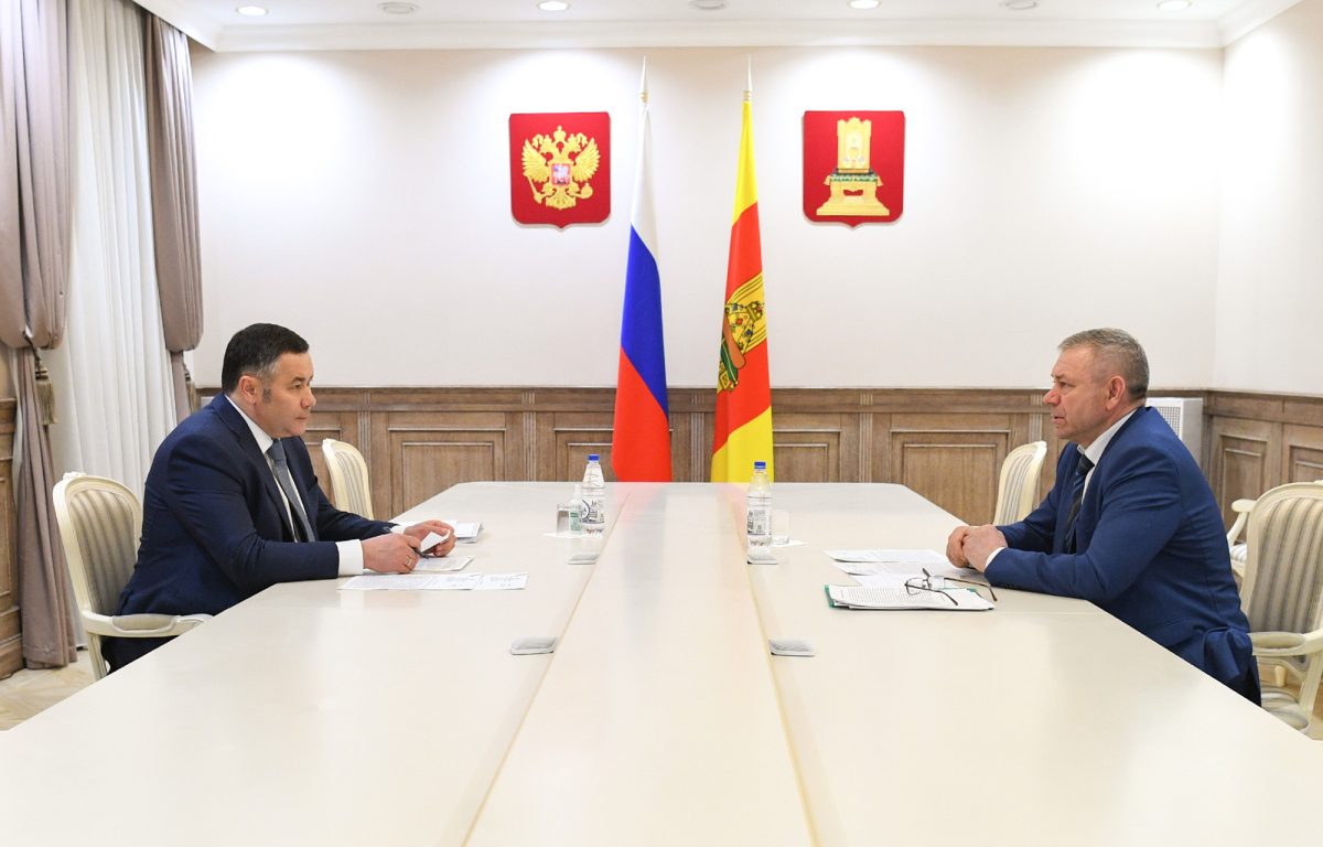 Губернатор Игорь Руденя провел встречу с главой Калязинского округа Константином Ильиным