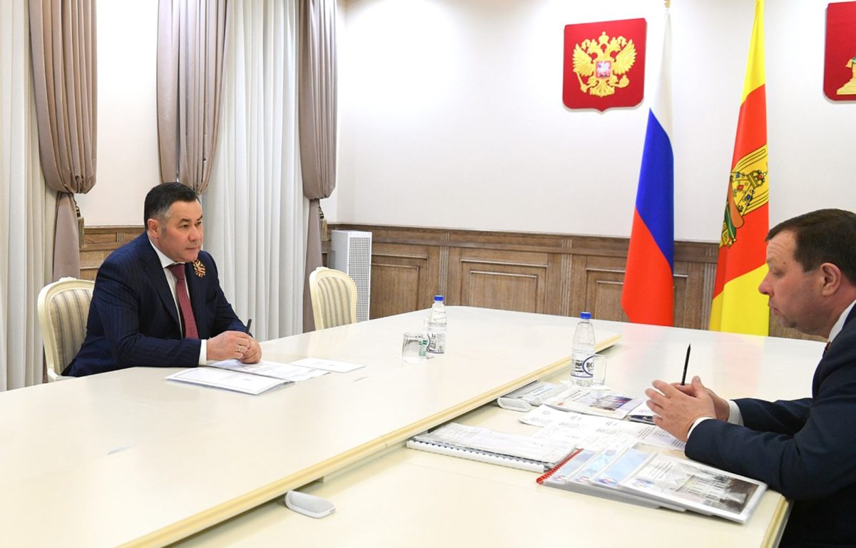 Губернатор Игорь Руденя провел встречу с главой Сонковского округа Андреем Гусевым