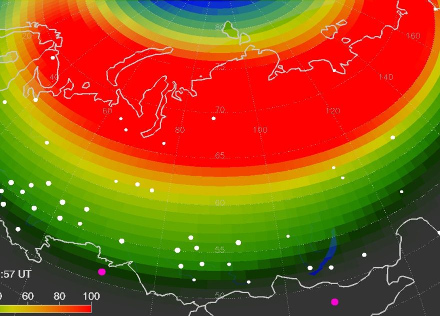 Начавшаяся 15 апреля магнитная буря резко усилилась