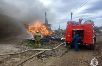 В Тверской области вспыхнул сарай