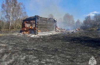 Дачный дом сгорел в деревне в Тверской области
