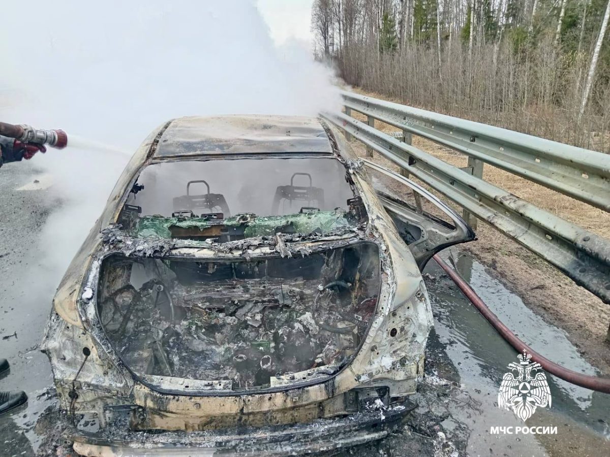 Автомобиль в Тверской области загорелся прямо в движении Автомобиль в Тверской области загорелся прямо в движении