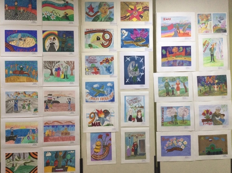 Юные художники из Андреаполя нарисовали картины, посвященные 80-летию Победы