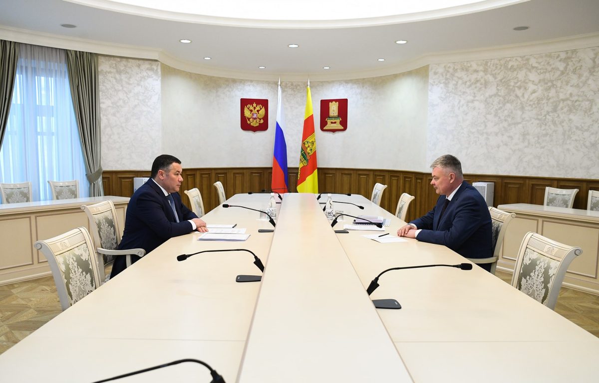 Губернатор Игорь Руденя провел встречу с главой Кимрского округа Андреем Лукьяновым