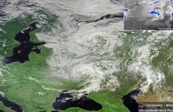"Роскосмос" опубликовал снимок циклона, из-за которого жители Тверской области мерзнут циклона