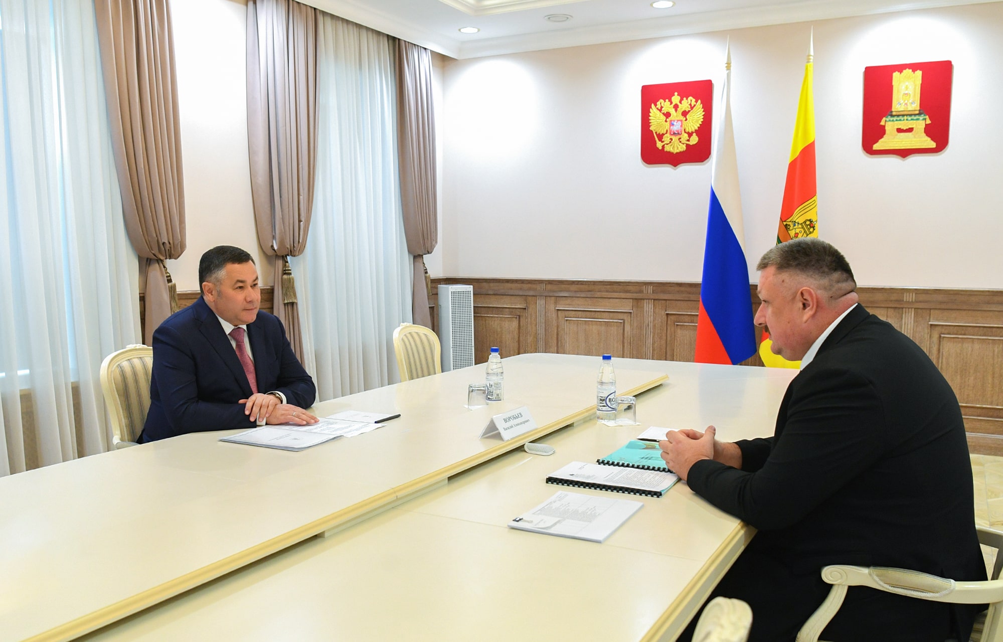 Губернатор Игорь Руденя провёл встречу с главой Андреапольского округа Василием Воробьёвым