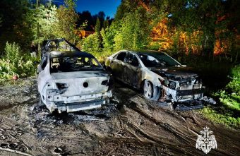 Ночью в Тверской области сгорели две иномарки Ночью в Тверской области сгорели две иномарки