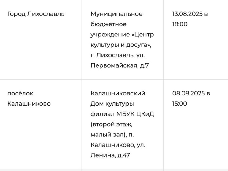 В Лихославле опубликовали график собраний граждан по вопросам ППМИ