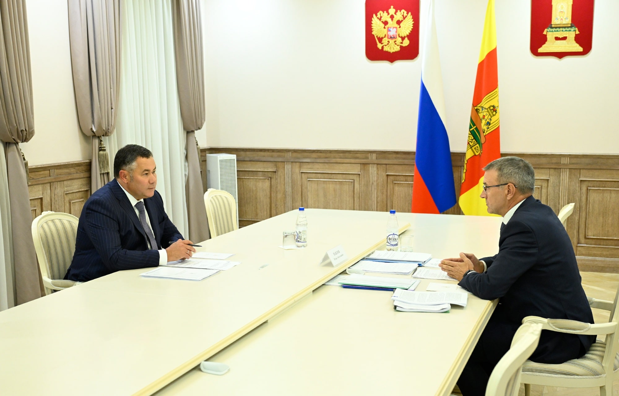 Губернатор Игорь Руденя провёл встречу с главой Бежецкого округа Игорем Павловым