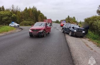 Четыре человека пострадали в столкновении двух легковушек в Тверской области четыре