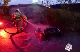 В Тверской области загорелся мопед мопед