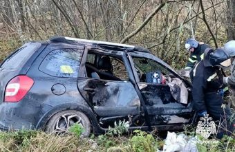 LADA вылетела в кювет в Тверской области, есть пострадавшие кювет