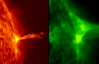 На обратной стороне Солнца произошла красивая вспышка вспышка