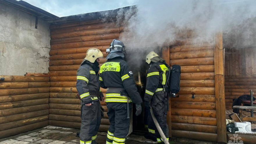 Огнеборцы за полчаса потушили пожар и спасли баню в Тверской области