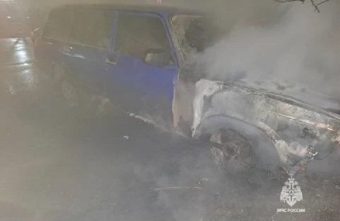 В Тверской области сгорел автомобиль сгорел
