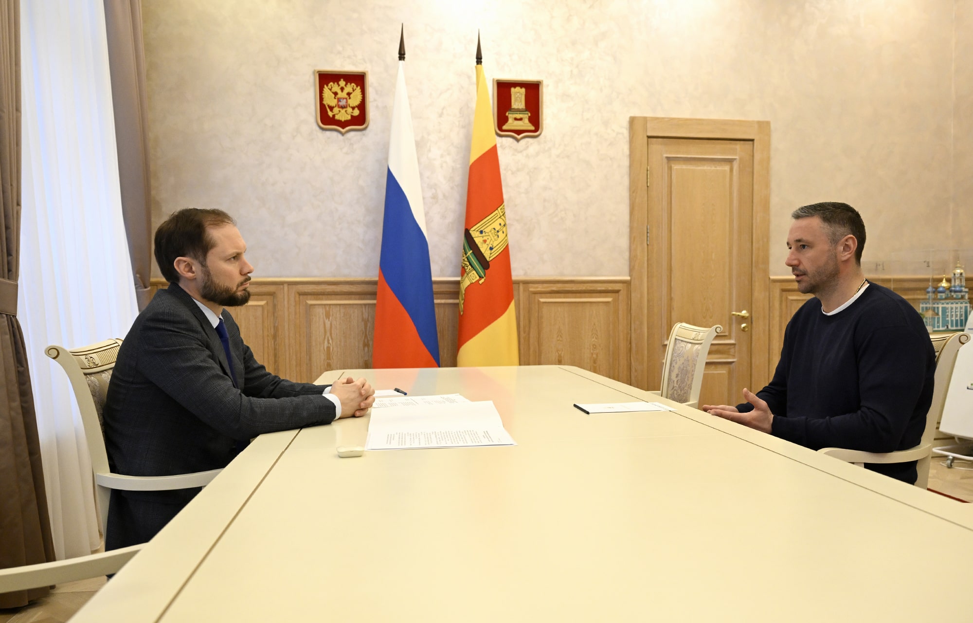 Виталий Королев обсудил с Ильей Ковальчуком перспективы развития хоккея в Тверской области