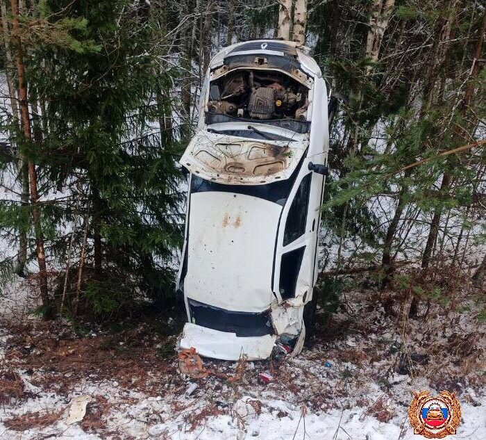 В Тверской области пострадал водитель опрокинувшегося автомобиля