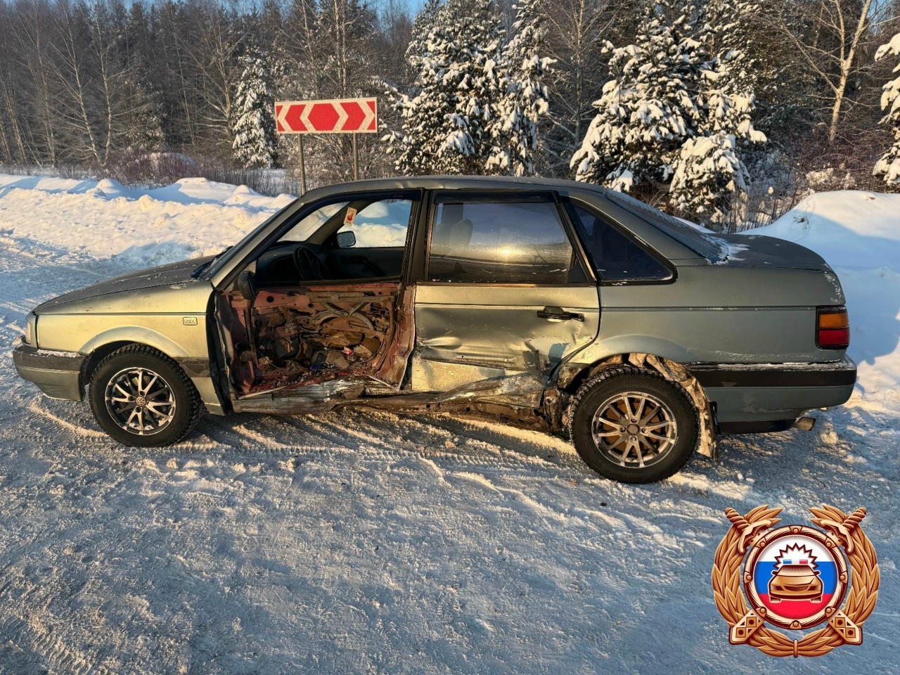 Volkswagen и Subaru столкнулись на «Золотом кольце» под Тверью