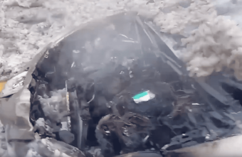 Появилось видео пожара на трассе М-11