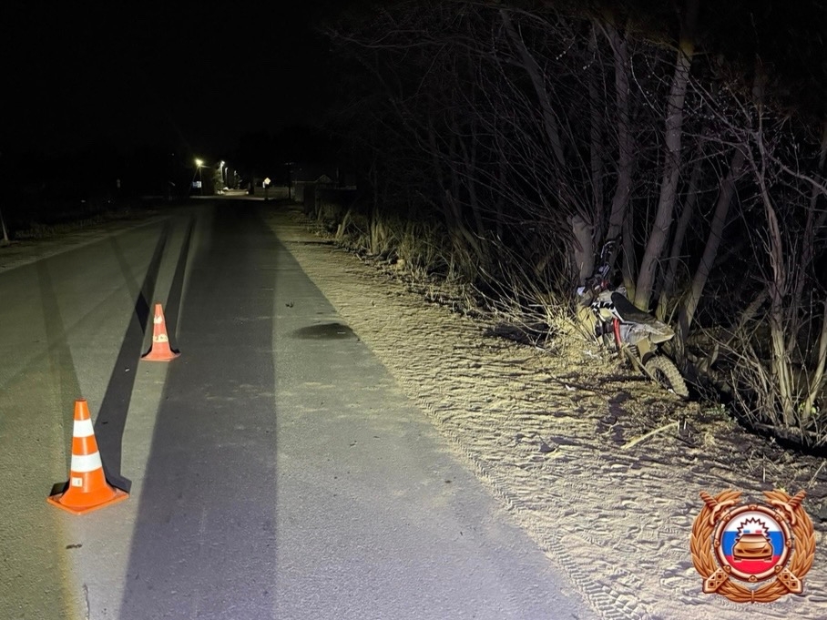 Под Тверью мотоциклист вылетел в кювет и врезался в дерево