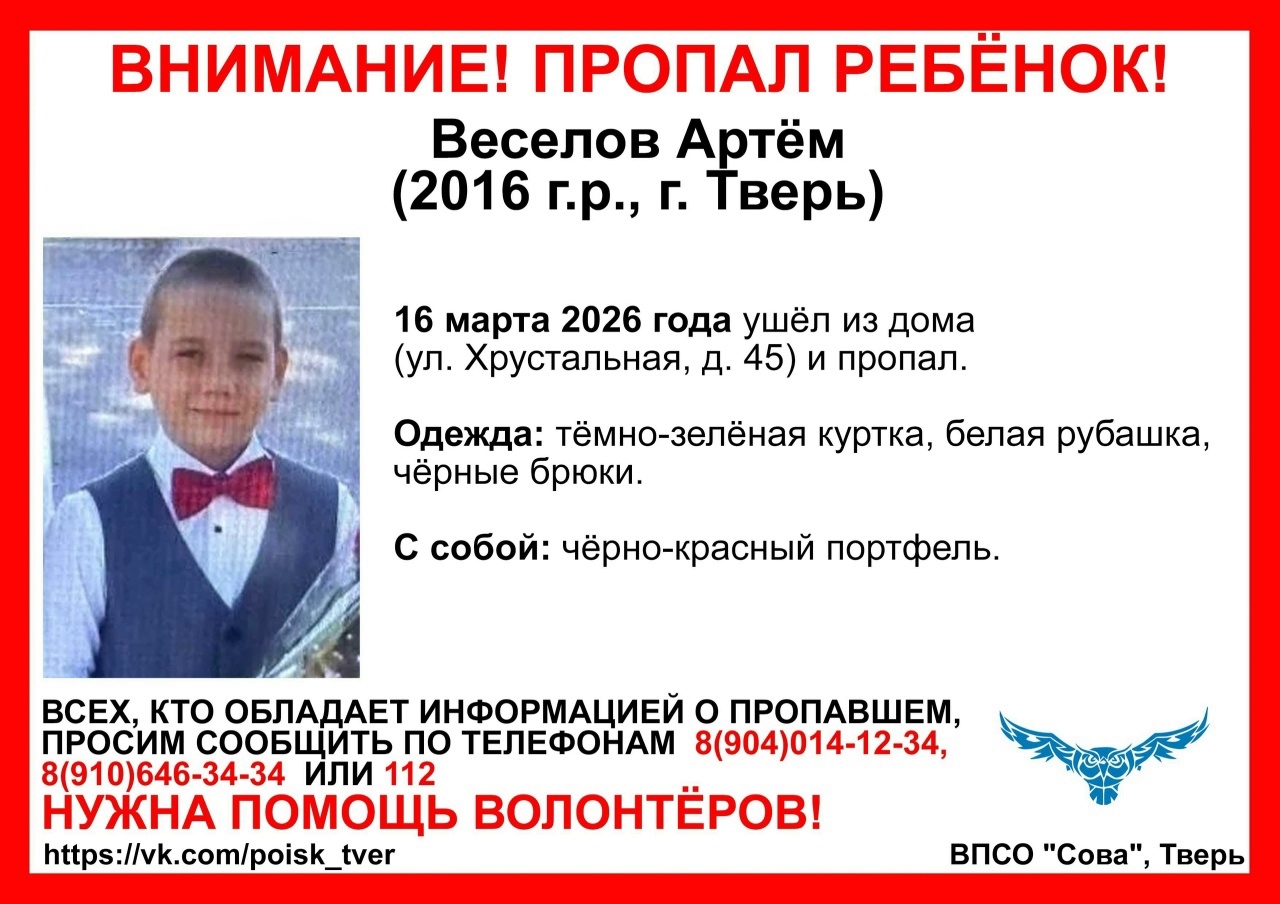 Тверские волонтеры сообщили, что поиск пропавших детей на местности не проводится