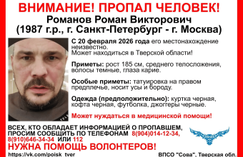 В Тверской области ищут мужчину, пропавшего по пути из Петербурга в Москву
