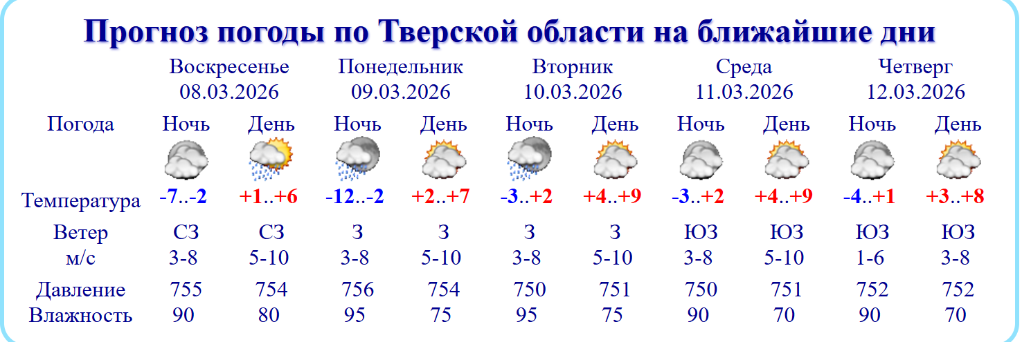 В Тверской области начинается настоящее весеннее потепление