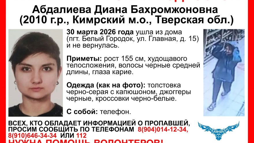 В Тверской области пропала девочка