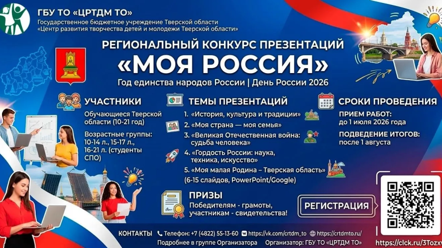 В Тверской области объявлен конкурс презентаций для школьников и студентов, посвященный Году единства народов России