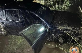 BMW вылетел с трассы в Тверской области Тверской