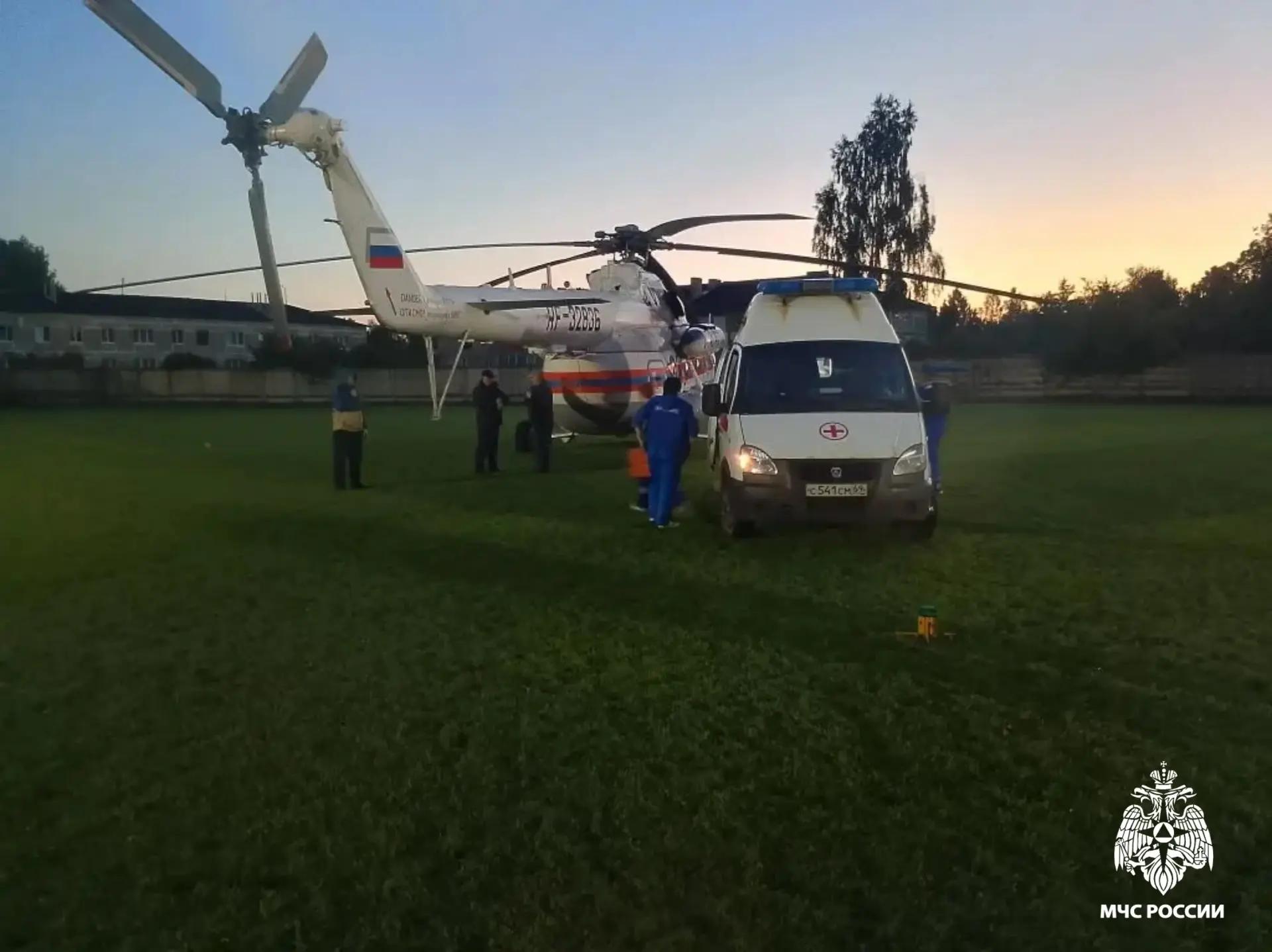 Пациента экстренно доставили в Тверь на вертолете санитарной авиации